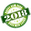 Happy New Year 2018 grunge rubber stamp.