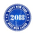 Happy New Year 2018 grunge rubber stamp.