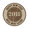 Happy New Year 2018 grunge rubber stamp.