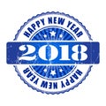 Happy New Year 2018 grunge rubber stamp.