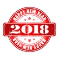 Happy New Year 2018 grunge rubber stamp.