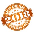 Happy New Year 2018 grunge rubber stamp.