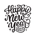 Happy New Year 2023. Hand lettering