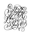 Happy New Year hand lettering congratulate inscription, Christmas greeting card
