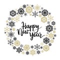 Happy New Year hand lettering greeting card.