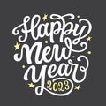 Happy New Year 2023. Hand lettering