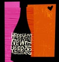 Happy New Year 2017 handwritten abstract greeting Royalty Free Stock Photo