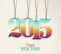 Happy New Year 2015 hang tag vintage card