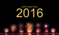 Happy new year 2016 with High resolution firework