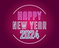 Happy New Year Holiday Abstract Neon Cyan And Pink Design