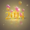 Happy new 2014 year. holiday background with balloons Royalty Free Stock Photo