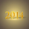 Happy new year 2014. holiday background with golden text Royalty Free Stock Photo