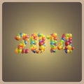 Happy new 2014 year. holiday background with multicolored balloons Royalty Free Stock Photo
