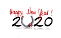 Happy New Year 2020 with horseshoe Royalty Free Stock Photo