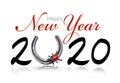 Happy New Year 2020 with horseshoe Royalty Free Stock Photo