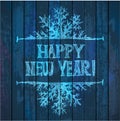 Happy new year illustration - light blue letters
