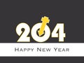 Happy New Year 2014 illustration with male female symbol