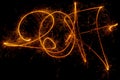 Happy New Year inscription 2017 sparklers Royalty Free Stock Photo
