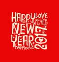 Happy New Year 2017 with inspiring handwritten typography Royalty Free Stock Photo