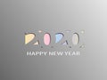 Happy 2020 new year insta colour banner in paper style for your seasonal holidays flyers, greetings and invitations Royalty Free Stock Photo