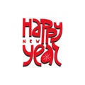 Happy New Year. Italic hand-drawn lettering. Royalty Free Stock Photo