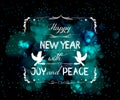 Happy new year with joy and peace greeting card