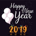 Happy new year 2019 kawaii character
