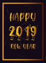 Happy new year 2019 kawaii character