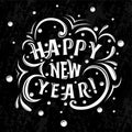 Happy New Year! lettering on a black background