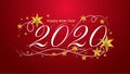 2020 Happy New Year lettering banner design with ornament for new year Royalty Free Stock Photo