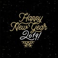 Happy New Year 2019 Lettering Black White Vector Illustration