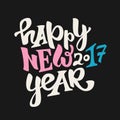 Happy new 2017 year lettering Royalty Free Stock Photo