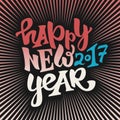 Happy new 2017 year lettering Royalty Free Stock Photo