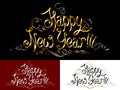 Happy New Year lettering inscription title phrase greeting words