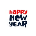 Happy New Year lettering. Nice font. Lettering. Children`s letters