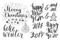 Happy new year lettering set