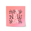 Happy New Year Lettering Sticky Note Royalty Free Stock Photo