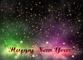 Happy new year! Light glow effect stars. Vector sparkles on transparent background. Christmas abstract pattern. Royalty Free Stock Photo