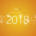 Happy New Year 2018 loading spark firework white orange vector