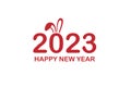 Happy new year 2023 logo. abstract hare vector illustration