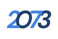 2073 Happy New Year logo design, New Year 2073 modern design isolated on white background Royalty Free Stock Photo