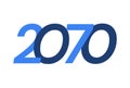 2070 Happy New Year logo design, New Year 2070 modern design isolated on white background Royalty Free Stock Photo