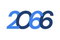 2066 Happy New Year logo design, New Year 2066 modern design isolated on white background Royalty Free Stock Photo