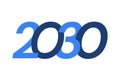 2030 Happy New Year logo design, New Year 2030 modern design isolated on white background