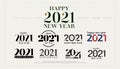 2021 Happy New Year logo design. 2021 number design celebrate for logo template. Vector illustration Royalty Free Stock Photo