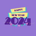 Happy new year 2024 logo for poster, banners and greeting cards