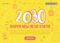 2030 Happy New Year logo text design. 2030 number design template. Brochure design template, card, banner.