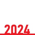 2024 Happy New Year logo text design. Vector