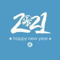 2021 Happy New Year logo text design. 2021 with wishes vector template. Royalty Free Stock Photo