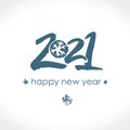 2021 Happy New Year logo text design. 2021 with wishes vector template. Royalty Free Stock Photo